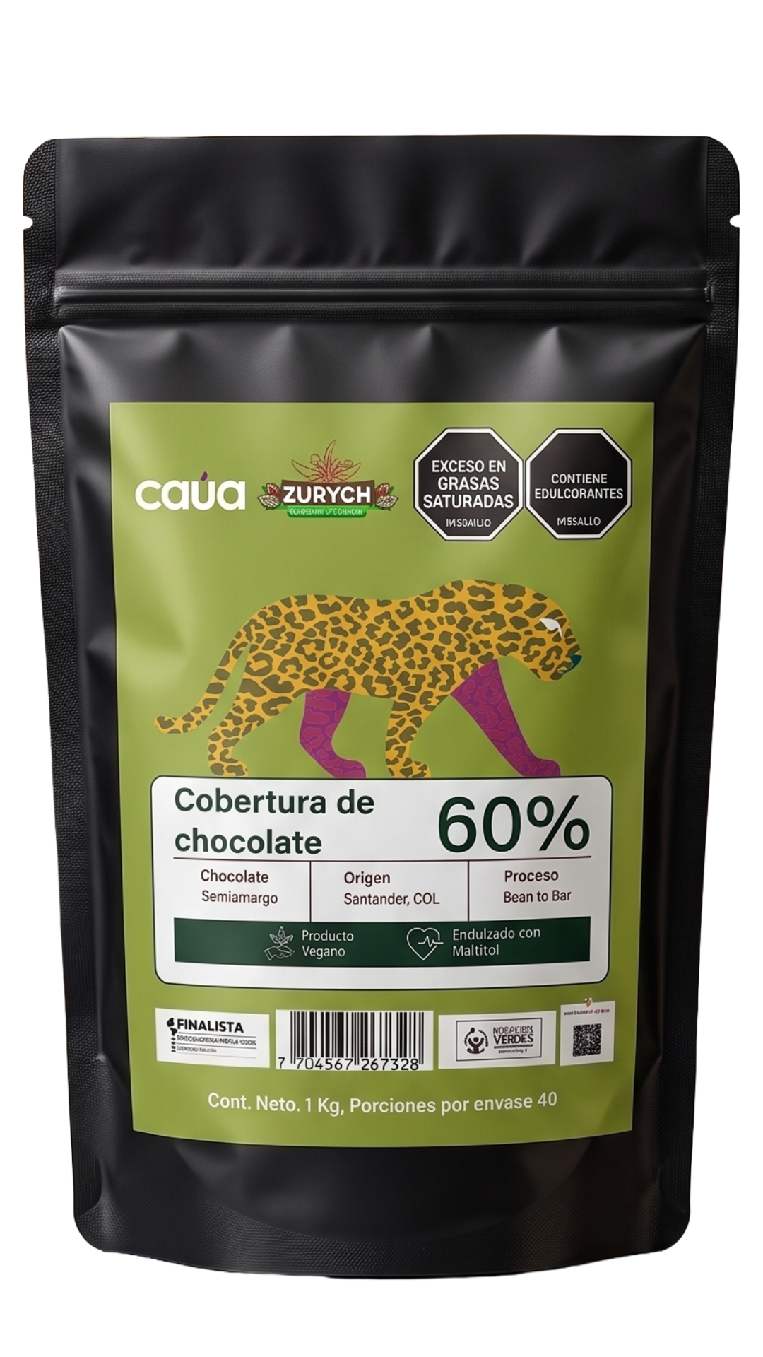 Cobertura de Cacao 60% con maltitol - Origen Santander 1kg